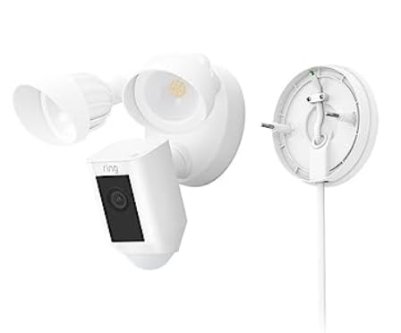 Ring Floodlight Cam Wired Plus — Outdoor home or business security with motion-activated 1080p HD video and floodlights, (2021 release) White