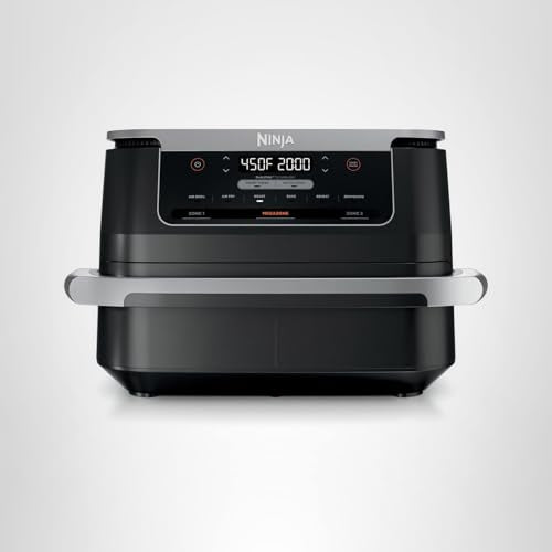 Ninja DZ401 Foodi 10 Quart 6-in-1 DualZone XL 2-Basket Air Fryer with 2 Independent Frying Baskets, Match Cook & Smart Finish to Roast, Broil, Dehydrate for Quick, Easy Family-Sized Meals, Grey