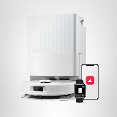 roborock Qrevo Series Robot Vacuum and Mop, 8000Pa Suction, Upgraded from Qrevo S, Anti-Tangle Brushes, Smart Obstacle Avoidance, Auto Mop Washing, All-in-One Dock, 200RPM Spinning Mops, Black(QV 35A)