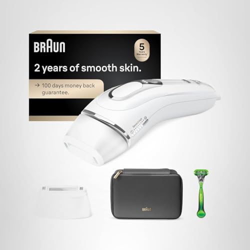 Braun IPL at Home Laser Hair Removal for Women and Men, Silk Expert Pro 5 PL5137 with Venus Swirl Razor, Permanent Visible Hair Reduction in Hair Regrowth for Body & Face, Corded, PL5137