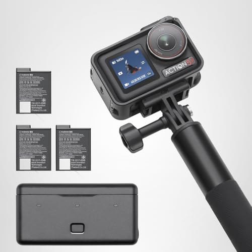 DJI Osmo Action 5 Pro Adventure Combo, Action Camera 4K with 1/1.3" Sensor, 12h Extended Battery Life with 3 Batteries, Stabilization, Dual OLED Touchscreens, Mini Action Camera for Travel, Vlog