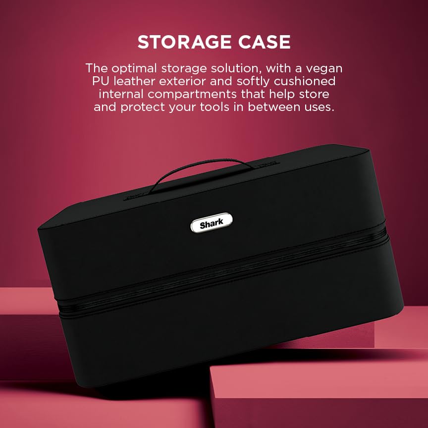 Shark FlexStyle Air Styling & Drying System, Powerful Hair Dryer Brush & Multi-Styler with Auto-Wrap Curlers, Diffuser, Paddle Brush, Round Brush, Concentrator Attachment, Black Cherry, HD457CR