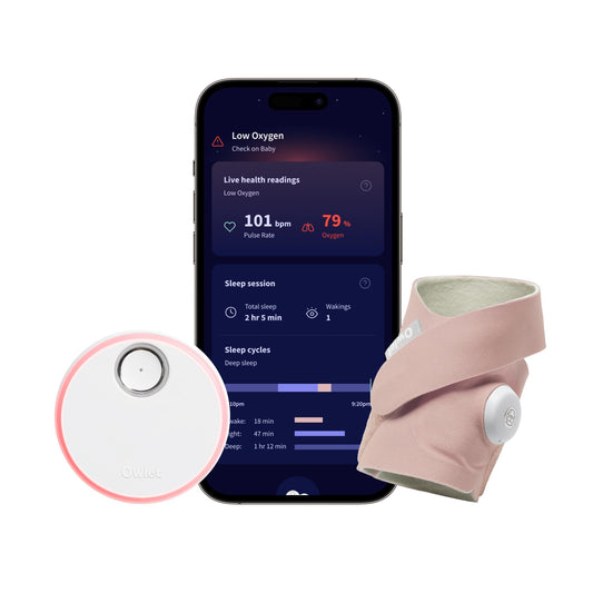 Dream Sock – Smart Wearable Baby Monitor, Infant Pulse Oximeter Tracks Oxygen & Heart Rate | Parents Receive Alerts, Sleep & Health Insights via App | Blue