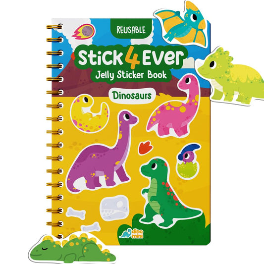 Stick4Ever Jelly Sticker Book - for Kids - Waterproof, Easy to Clean Reusable Sticker Book for Toddlers- Reusable Road Trip Activities for Kids - Stocking Stuffers for Toddlers (Forest)