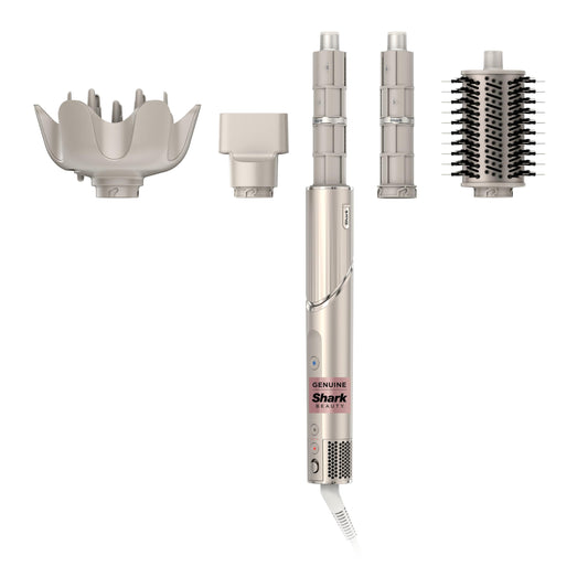 Shark HD430 FlexStyle Air Styling & Drying System, Powerful Hair Dryer Brush & Multi-Styler with Auto-Wrap Curlers, Paddle Brush, Oval Brush, Concentrator Attachment, Stone