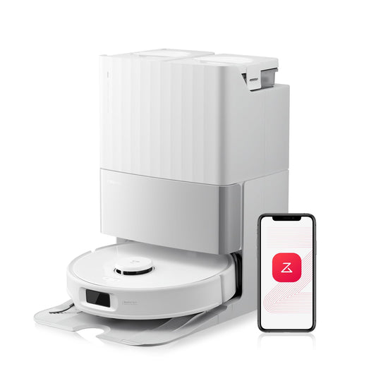 Roborock Qrevo Edge S5A Robot Vacuum and Mop, 18,500Pa, Zero-Tangling, DuoDivide Main Brush, FlexiArm Side Brush, Hot Water Mop Washing & Self-Cleaning, Warm Air Drying, Self-Emptying, Black