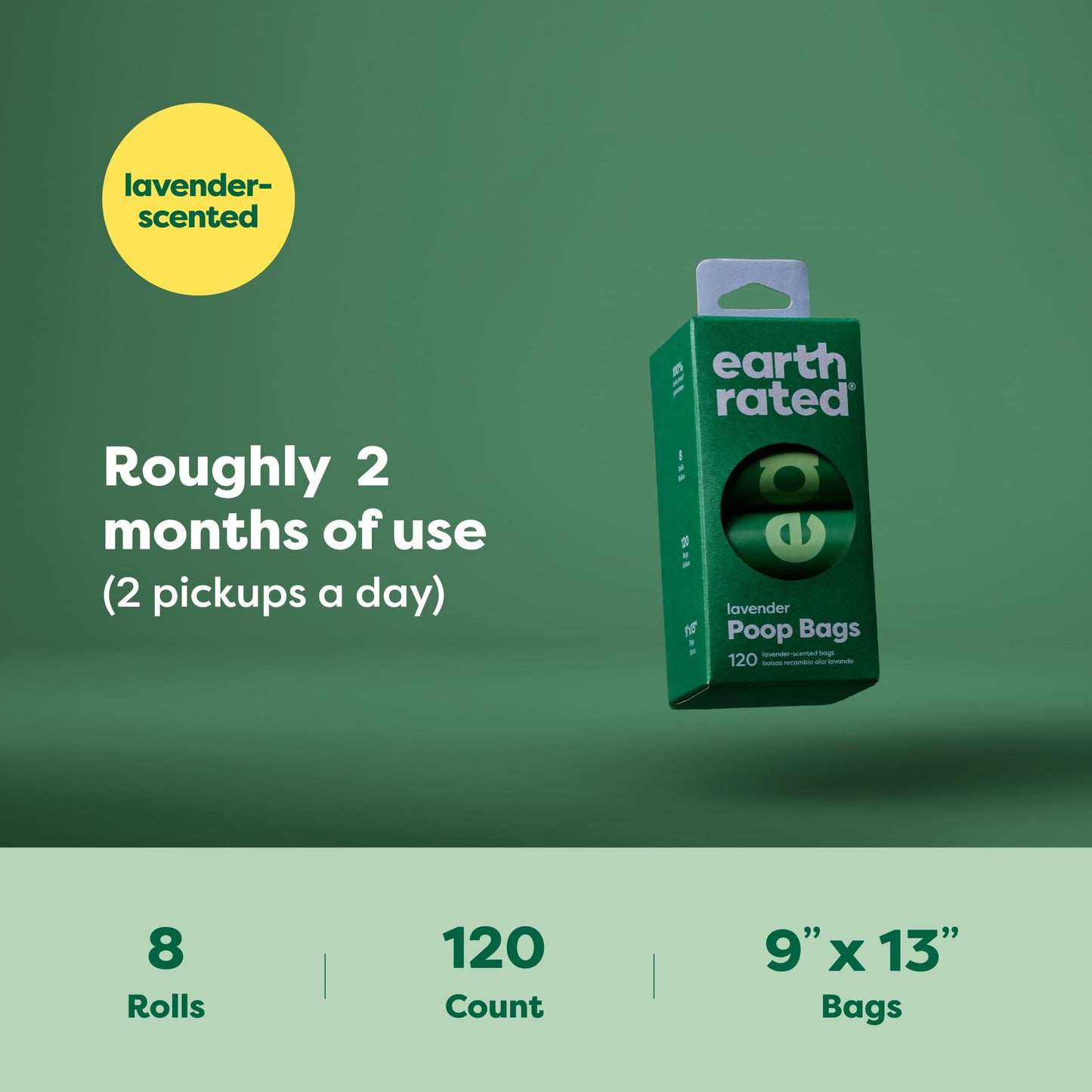 Earth Rated Poop Bags for Dogs, Guaranteed Leak Proof and Extra Thick Waste Bag Refill Rolls, Lavender Scented, 270 Bags