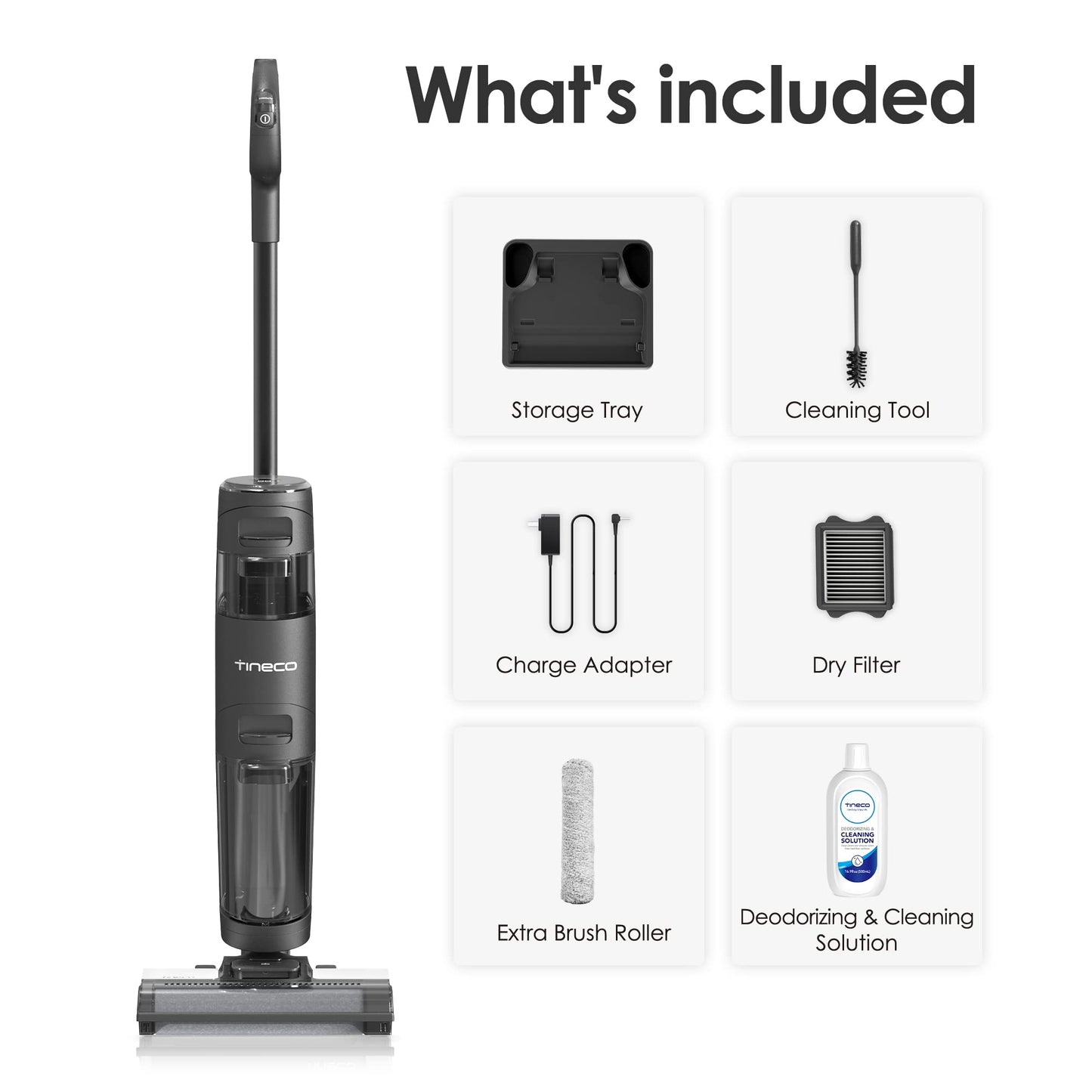 Tineco iFLOOR 3 Breeze Complete Wet Dry Vacuum Cordless Floor Cleaner and Mop One-Step Cleaning for Hard Floors