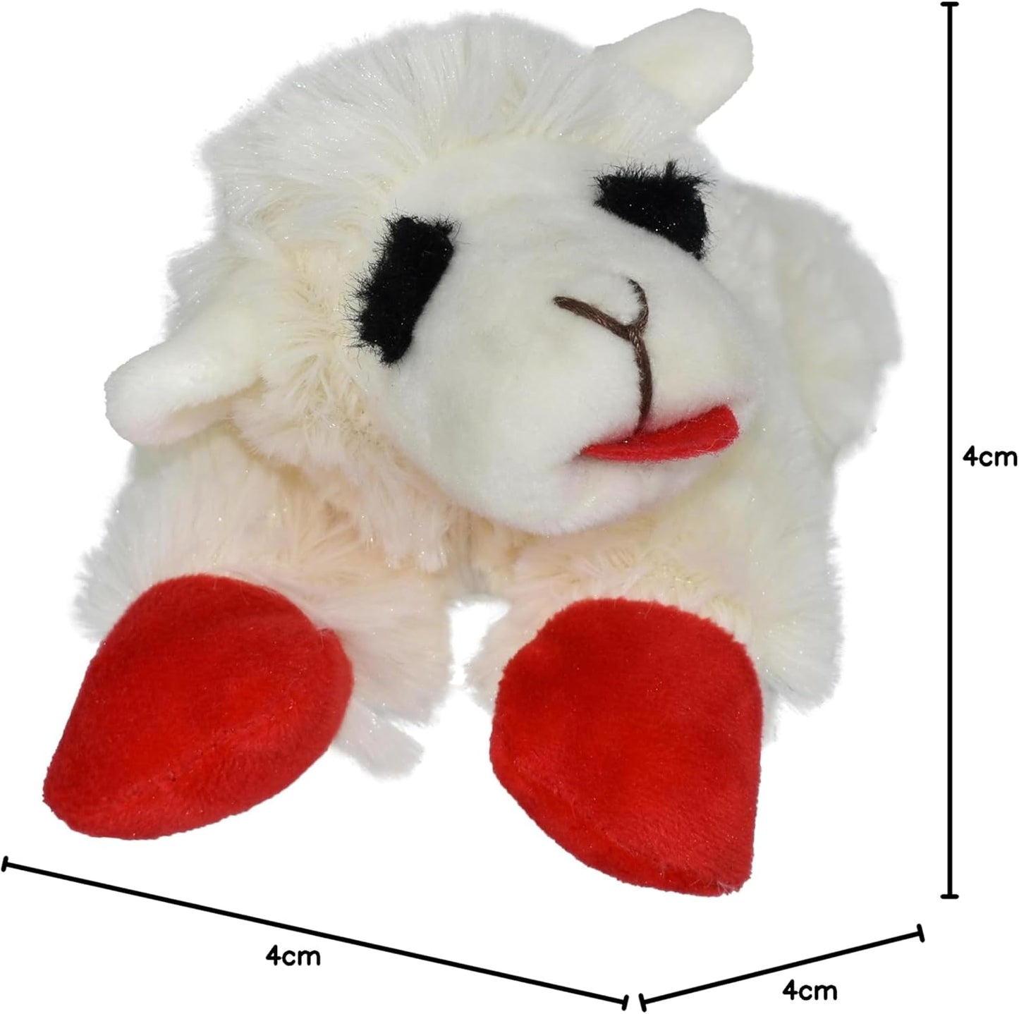Multipet Lamb Chop Dog Plush Toy - Squeaky Toy for All Dogs - Extra Soft Plush - Stuffed Animal Dog Toy for Cuddling & Playing - Cute Pet Toy (6", Cream)