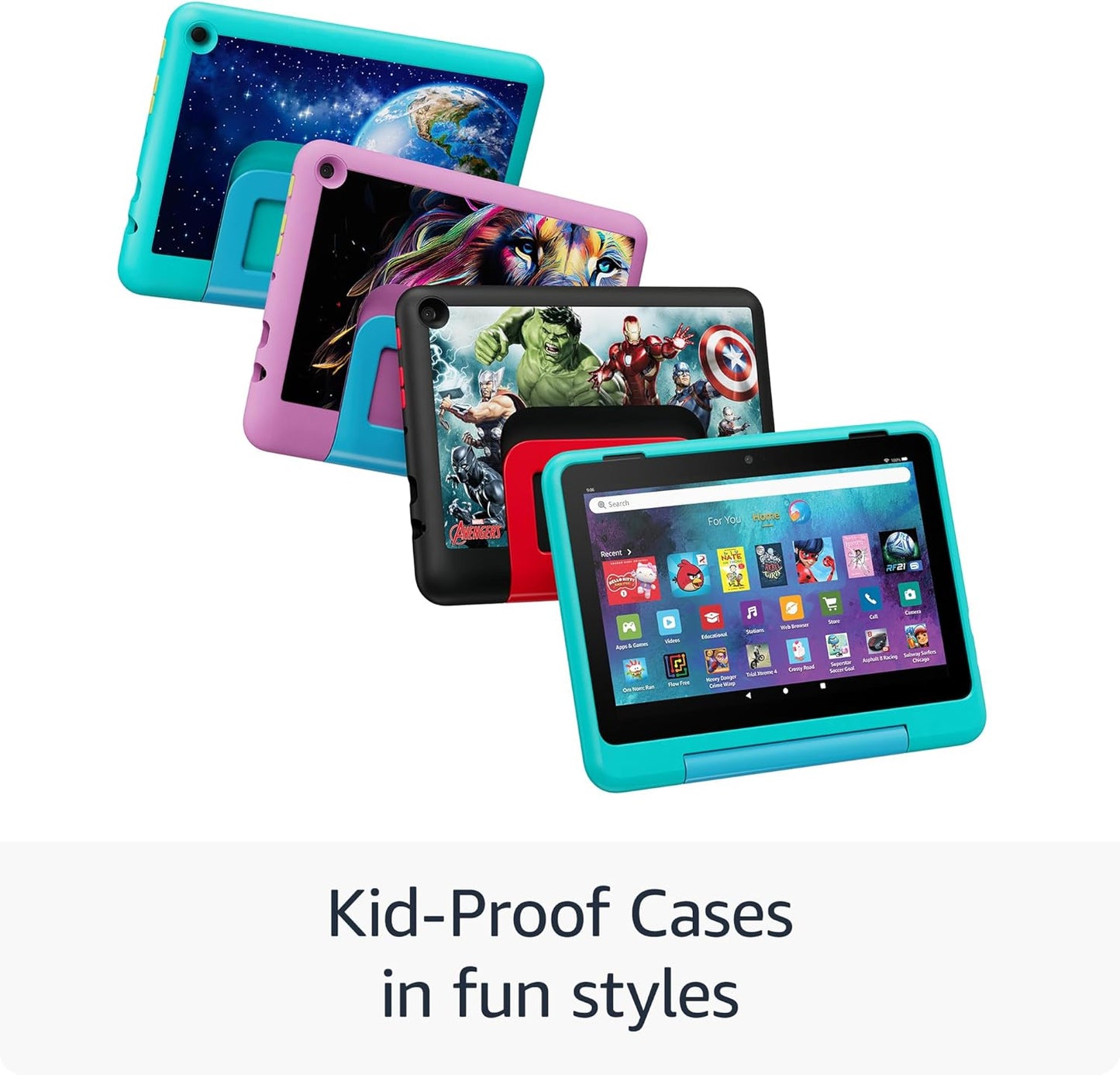 Amazon Fire HD 8 Kids Pro tablet (newest model), ages 6-12. Bright 8" HD screen, includes ad-free content, parental controls, 13-hr battery, slim case for older kids, 32GB, Jungle Cat