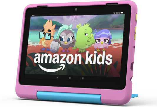 Amazon Fire HD 8 Kids Pro tablet (newest model), ages 6-12. Bright 8" HD screen, includes ad-free content, parental controls, 13-hr battery, slim case for older kids, 32GB, Jungle Cat