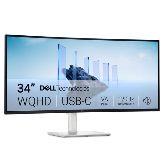 Dell 27 Plus 4K USB-C Monitor - S2725QC - 27-inch 4K (3840 x 2160) 120Hz 16:9 Display, AMD FreeSync Premium, sRGB 99%, Integrated Speakers, 1500:1 Contrast Ratio, Comfortview Plus - Ash White
