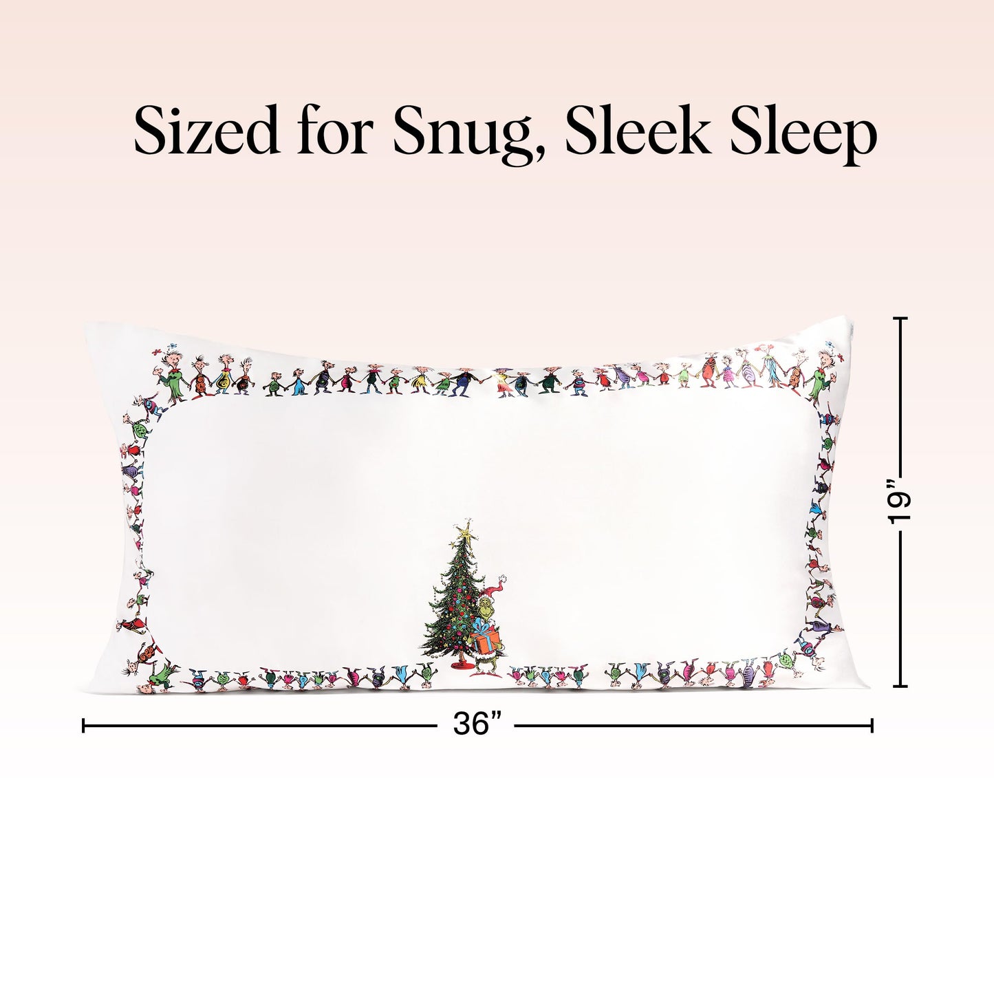 Kitsch x Elf North Pole - Satin Pillowcase with Zipper for Hair & Skin – Softer Than Silk, Cooling Pillow case, Wrinkle-Free, Machine Washable, Queen/Standard (19x26)