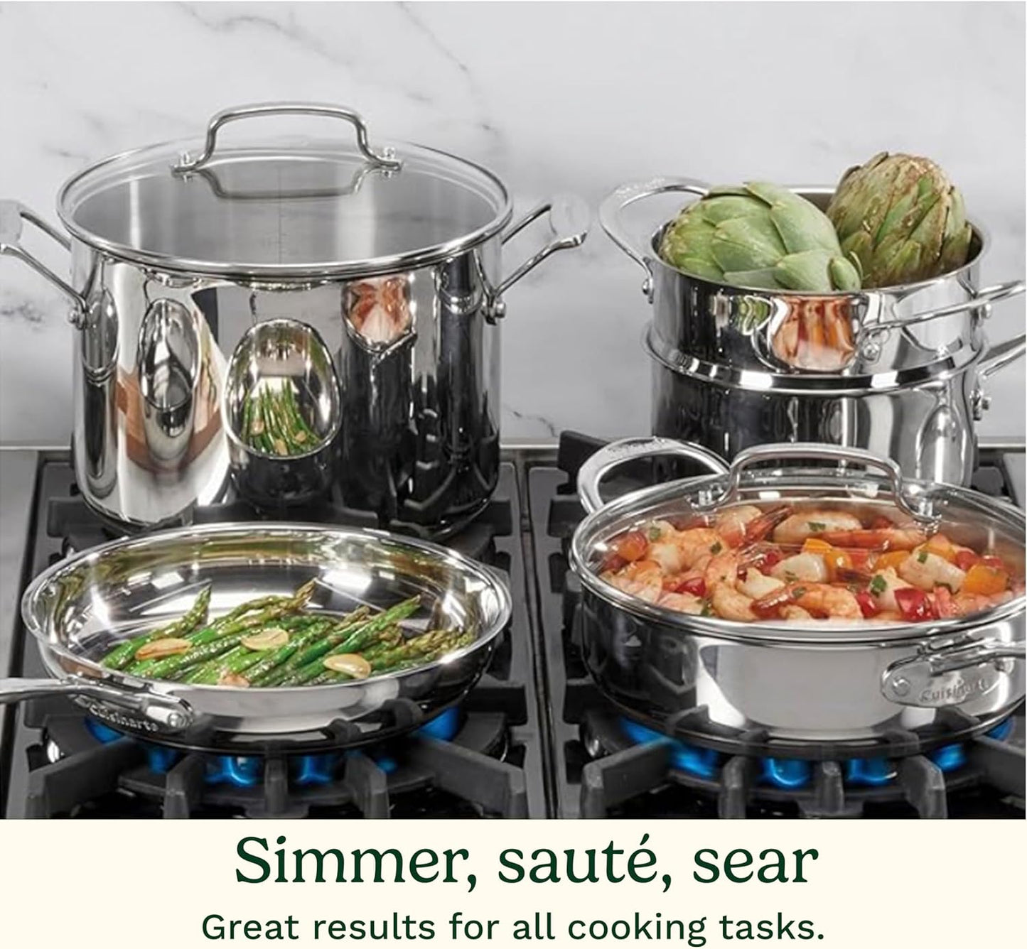 Cuisinart 77-11G Stainless Steel 11-Piece Set Chef's-Classic-Stainless-Cookware-Collection