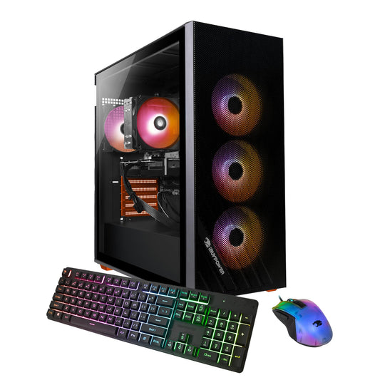 iBUYPOWER Y40 PRO Black Gaming PC Desktop Computer AMD Ryzen 9 7900X CPU, NVIDIA GeForce RTX 5070Ti 16GB GPU, 32GB DDR5 RGB 5200MHz RAM, 2TB NVMe SSD, Windows 11 Home, Keyboard, Mouse - Y40BA9N57T01