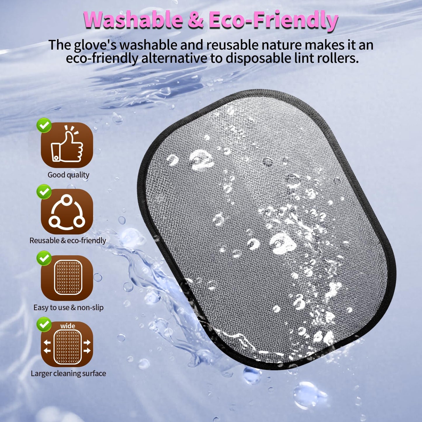 Pet Hair Removal Glove for Dogs & Cats, Newly Upgraded Reusable Electrostatic Pet Hair Gloves, Pet Hair Remover Tool for Clothing, Couch, Carpet, Car Seat