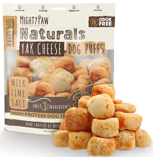 Mighty Paw Yak Cheese Dog Chews – All-Natural Long Lasting Hard Chew for Aggressive Chewers – High Protein, Odor-Free Dog Treat – 3 Ingredient Natural Yak Chews for Large Dogs – (4 Pack)