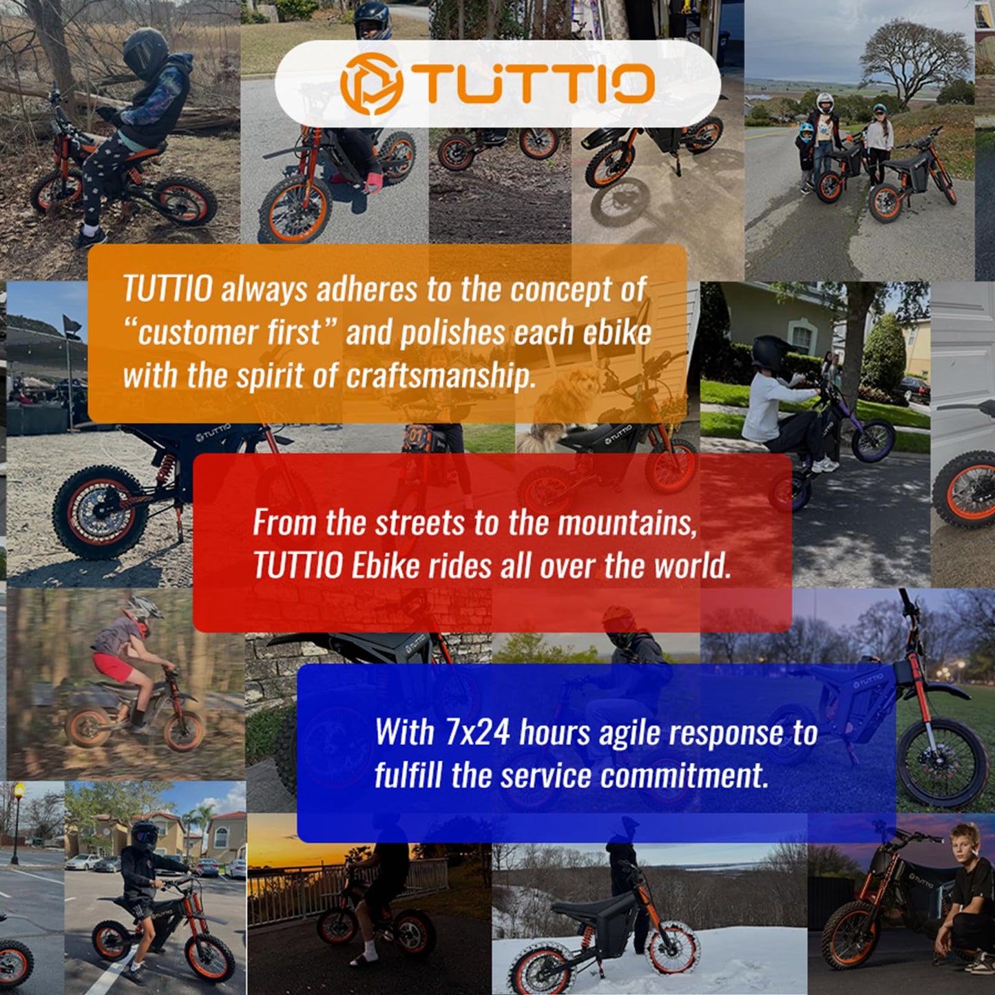 Tuttio Soleil 01 Electric-Dirt-Bike Soleil 01 BF Electric-Bike with 48V 21Ah Removable Battery, 37MPH, 14"/12" Fat Tire E-Motorcycle for Mountain Off-Road Teens Adults, Fit Age 13+