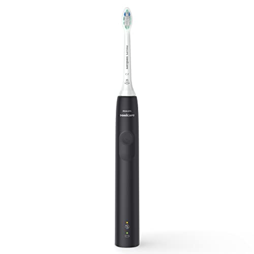 Philips Sonicare 4100 Rechargeable Electric Toothbrush, with Pressure Sensor, 2 Intensity Settings, SmarTimer and QuadPacer, 14-Day Battery Life, White, Model HX3681/23