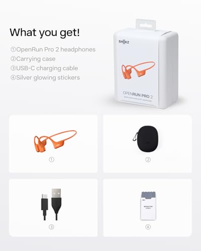 SHOKZ New OpenRun Pro 2- Bone Conduction Headphones, Open-Ear Bluetooth Wireless Sport Earphones for Running, Workouts - Sweat Resistant, Secure Comfortable Fit -Deep Bass, Smart Mic, Reflective Strip