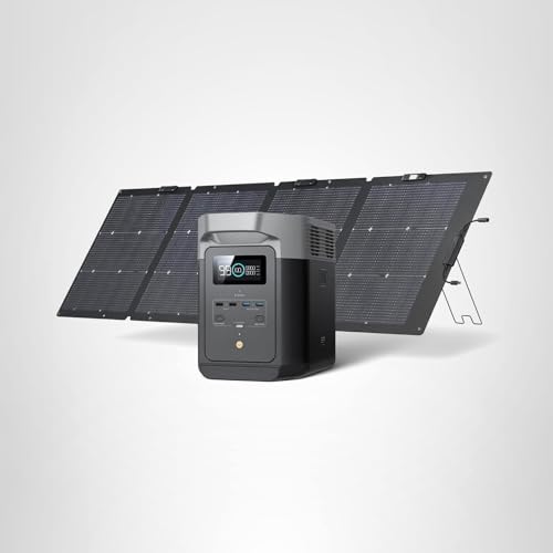 EF ECOFLOW Portable Power Station DELTA 2, 1024Wh LiFePO4 (LFP) Battery, 1800W AC/100W USB-C Output, Solar Generator(Solar Panel Optional) for Home Backup Power, Camping & RVs