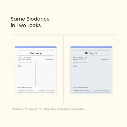 BIODANCE Bio-Collagen Real Deep Mask, Hydrating Overnight Hydrogel Mask, Pore Minimizing, Elasticity, Plumping Improvement, Korean Skincare, Stocking Stuffers for Teen Girls | 1.19oz(34g) x 4ea