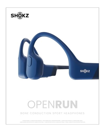 SHOKZ OpenRun Bone Conduction Headphones,Open-Ear Bluetooth Wireless Sport Headphones for Running & Workout,Sweat Resistant, Long 8H Playtime,Mic,Hair Band-Standard-Black
