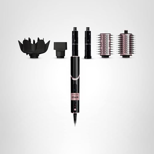 Shark FlexStyle Air Styling & Drying System, Powerful Hair Dryer Brush & Multi-Styler with Auto-Wrap Curlers, Diffuser, Paddle Brush, Round Brush, Concentrator Attachment, Black Cherry, HD457CR