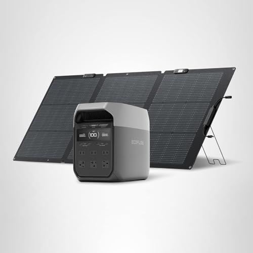 EF ECOFLOW Portable Power Station DELTA 2, 1024Wh LiFePO4 (LFP) Battery, 1800W AC/100W USB-C Output, Solar Generator(Solar Panel Optional) for Home Backup Power, Camping & RVs