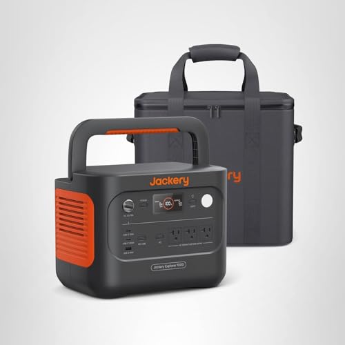 Jackery Explorer 1000 v2 Portable Power Station,1070Wh LiFePO4 Battery,1500W AC/100W USB-C Output, 1 Hr Fast Charge, Solar Generator for Camping,Emergency, RV, Off-Grid Living(Solar Panel Optional)