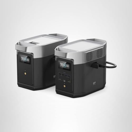 EF ECOFLOW Portable Power Station DELTA 2, 1024Wh LiFePO4 (LFP) Battery, 1800W AC/100W USB-C Output, Solar Generator(Solar Panel Optional) for Home Backup Power, Camping & RVs