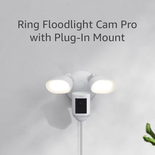 Ring Floodlight Cam Wired Pro with Bird’s Eye View and 3D Motion Detection, White