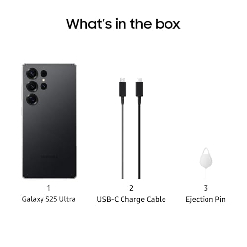 SAMSUNG Galaxy S25 Ultra, 256GB Smartphone, Unlocked Android, AI Night Mode Camera, Snapdragon 8 Elite Fast Processor, 5000mAh Battery, Built-in S Pen, 2025, US 1 Yr Warranty, Titanium Silverblue