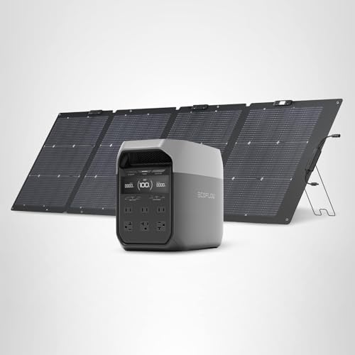 EF ECOFLOW Portable Power Station DELTA 2, 1024Wh LiFePO4 (LFP) Battery, 1800W AC/100W USB-C Output, Solar Generator(Solar Panel Optional) for Home Backup Power, Camping & RVs