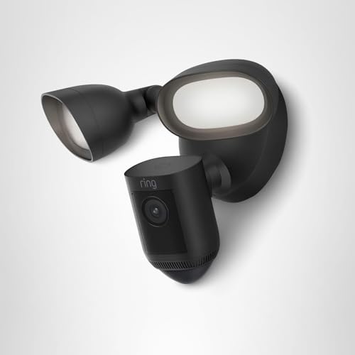 Ring Floodlight Cam Wired Pro with Bird’s Eye View and 3D Motion Detection, White