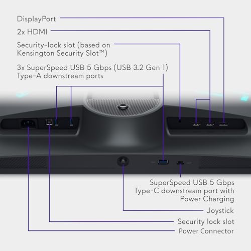 Alienware AW3423DWF Curved QD-OLED Gaming Monitor - 34-inch Quantum Dot OLED 0.1Ms 165Hz 21:9 Curved Display, 99.3% DCI-P3 Color Gamut, VESA DisplayHDR True Black 400, AMD FreeSync Premium Pro - Black