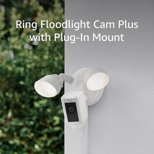 Ring Floodlight Cam Wired Plus — Outdoor home or business security with motion-activated 1080p HD video and floodlights, (2021 release) White