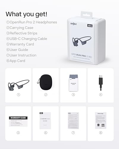 SHOKZ New OpenRun Pro 2- Bone Conduction Headphones, Open-Ear Bluetooth Wireless Sport Earphones for Running, Workouts - Sweat Resistant, Secure Comfortable Fit -Deep Bass, Smart Mic, Reflective Strip