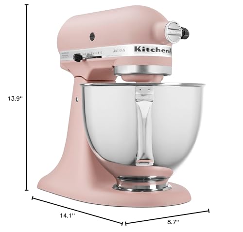KitchenAid Artisan Series 5 Quart Tilt Head Stand Mixer with Pouring Shield KSM150PS, Dried Rose