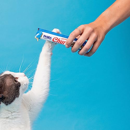 INABA Churu Cat Treats, Grain-Free, Lickable, Squeezable Creamy Purée Cat Treat/Topper, 60 Servings, Chicken Variety Box