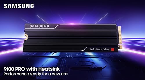 Samsung SSD 9100 PRO 4TB, PCIe 5.0x4 M.2 2280, Seq. Read Speeds Up to 14,800MB/s, Best for AI Computing, Gaming, and Heavy Duty Workstations (MZ VAP4T0B/AM)