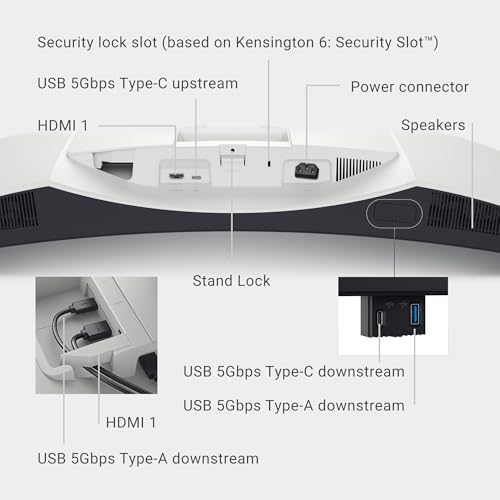 Dell 27 Plus 4K USB-C Monitor - S2725QC - 27-inch 4K (3840 x 2160) 120Hz 16:9 Display, AMD FreeSync Premium, sRGB 99%, Integrated Speakers, 1500:1 Contrast Ratio, Comfortview Plus - Ash White