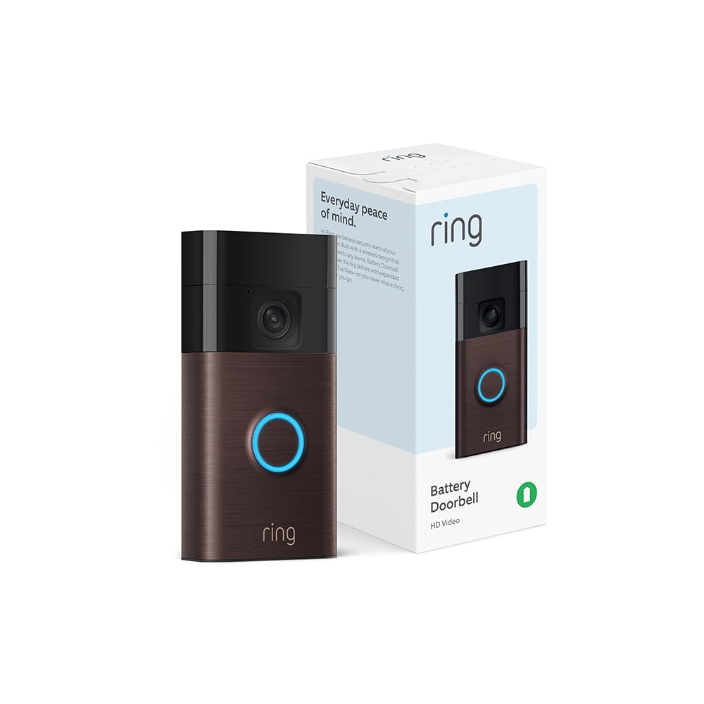 Ring Battery Doorbell | Home or business security with Head-to-Toe Video, Live View with Two-Way Talk, and Motion Detection & Alerts, Satin Nickel