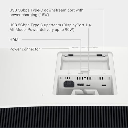 Dell 27 Plus 4K USB-C Monitor - S2725QC - 27-inch 4K (3840 x 2160) 120Hz 16:9 Display, AMD FreeSync Premium, sRGB 99%, Integrated Speakers, 1500:1 Contrast Ratio, Comfortview Plus - Ash White