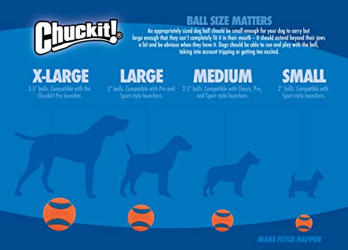 Chuckit! Ultra Ball Dog Toy - Medium Bouncy Fetch Balls For Dogs 20-60 lbs - Made from Durable Rubber - Floating Water Pet Toys - Size Medium - 2.5-inch Diameter - Pack of 2