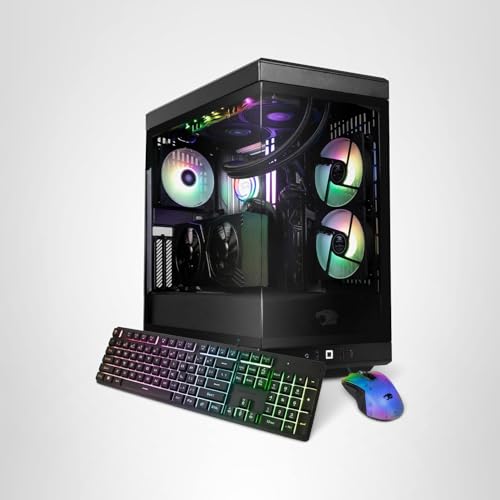iBUYPOWER Y40 PRO Black Gaming PC Desktop Computer AMD Ryzen 9 7900X CPU, NVIDIA GeForce RTX 5070Ti 16GB GPU, 32GB DDR5 RGB 5200MHz RAM, 2TB NVMe SSD, Windows 11 Home, Keyboard, Mouse - Y40BA9N57T01