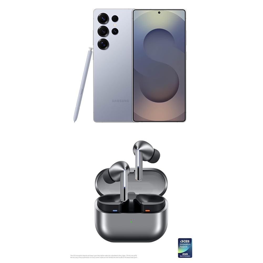 SAMSUNG Galaxy S25 Ultra, 256GB Smartphone, Unlocked Android, AI Night Mode Camera, Snapdragon 8 Elite Fast Processor, 5000mAh Battery, Built-in S Pen, 2025, US 1 Yr Warranty, Titanium Silverblue