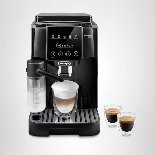 De'Longhi Magnifica Plus Fully Automatic Espresso Machine - Brew 18+ One Touch Coffee Recipes for up to 4 User Profiles, Automatic Milk Steam Wand & Built-in Grinder, Touchscreen Display