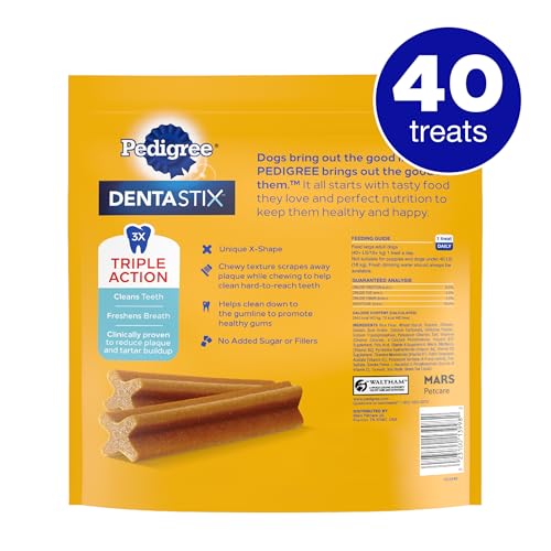 Pedigree Dentastix Large Breed Dog Treats, Fresh Flavor, 1.87 lb. Bag (36 Treats)