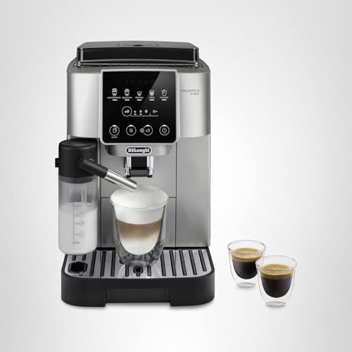 De'Longhi Magnifica Plus Fully Automatic Espresso Machine - Brew 18+ One Touch Coffee Recipes for up to 4 User Profiles, Automatic Milk Steam Wand & Built-in Grinder, Touchscreen Display